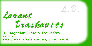 lorant draskovits business card