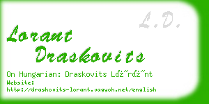 lorant draskovits business card